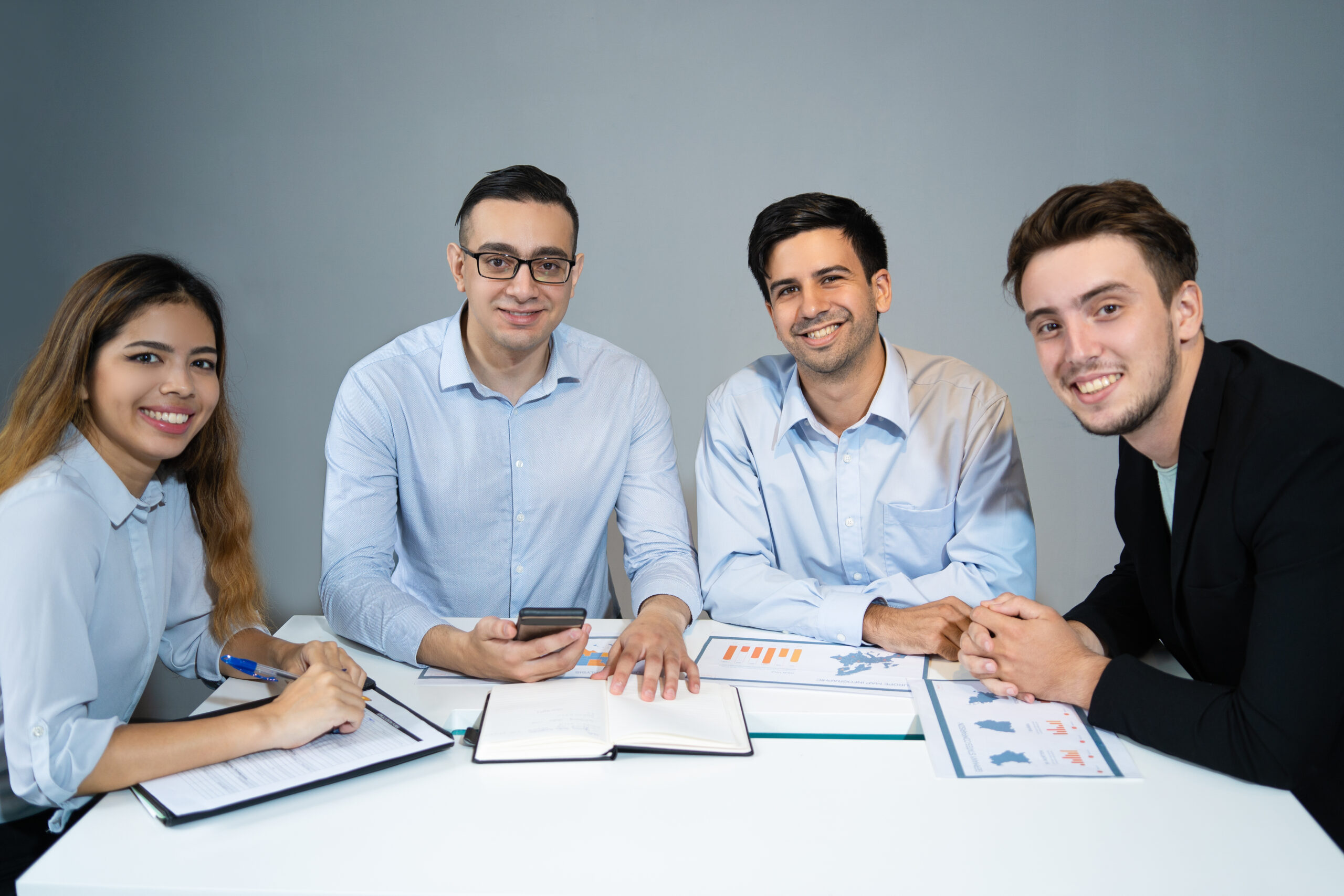 happy business team