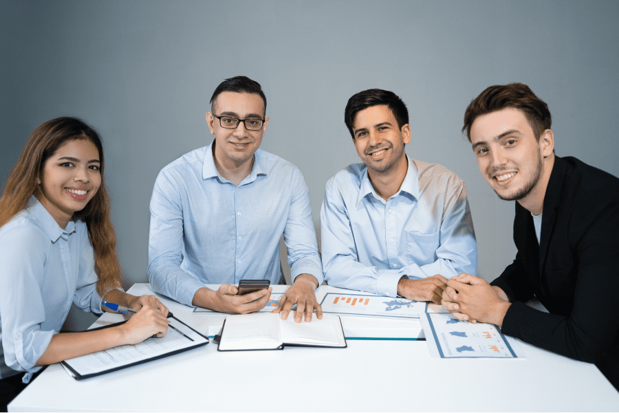 happy business team
